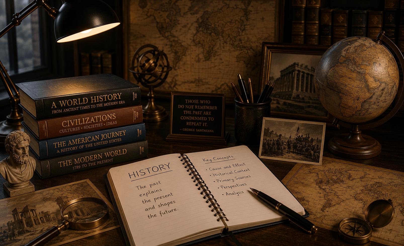 Student receiving personalized history tutoring