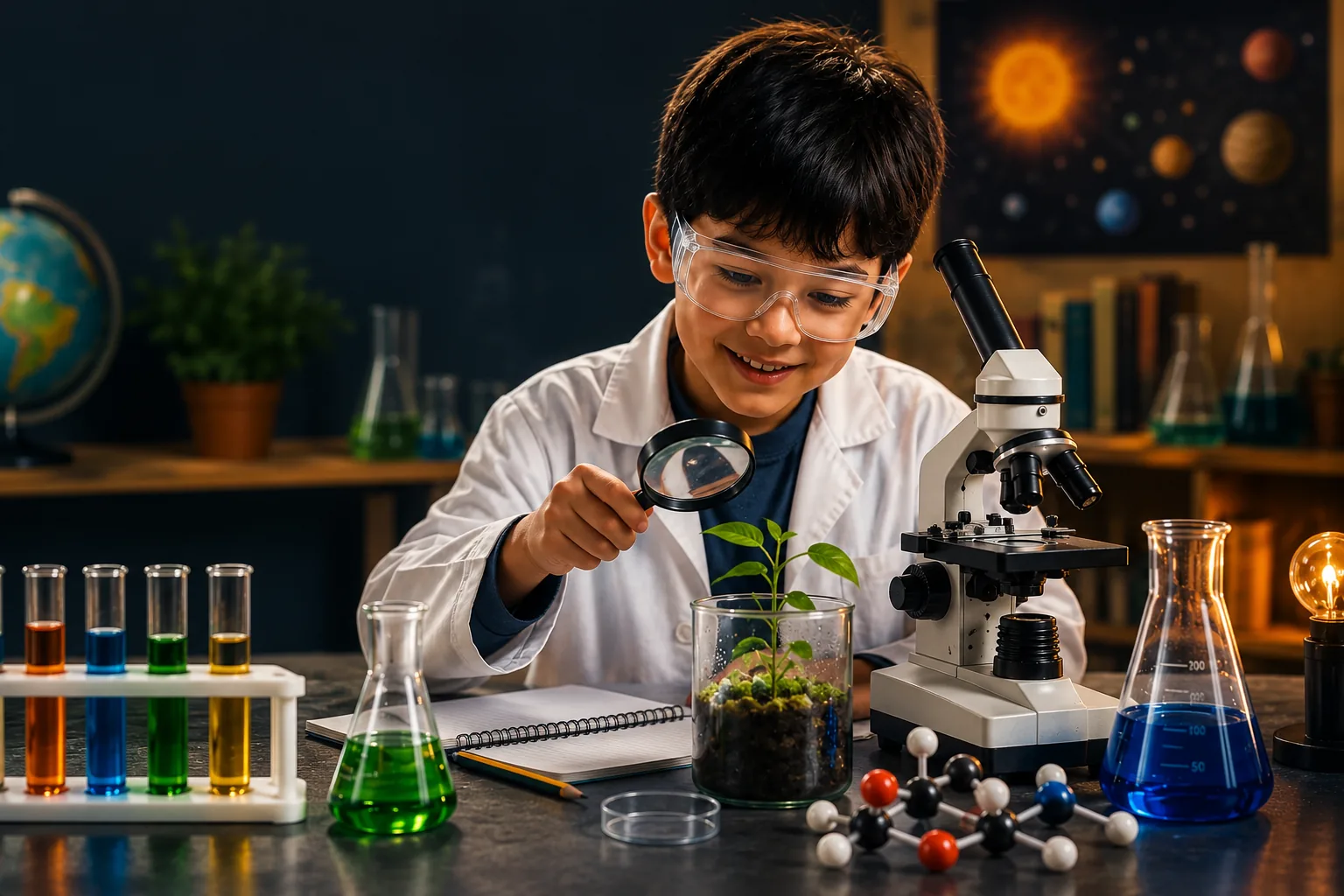 Elementary student learning science